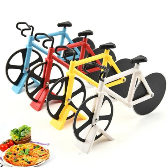 Bicycle Pizza Cutter Wheel Non-Stick Dual Cutting Wheels Stainless Steel