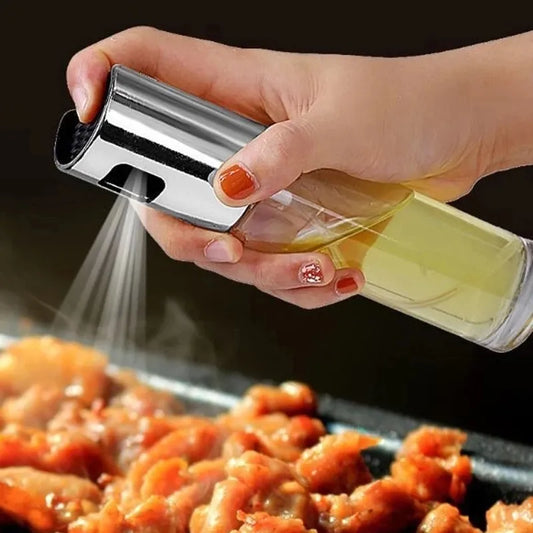 Kitchen Push Type Spray Olive Oil Sprayer Bottle Pump Oil Pot Leak-Proof